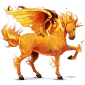 geflügeltes einhorn-pony element feuer