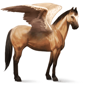 pegasus-reitpferd falbe