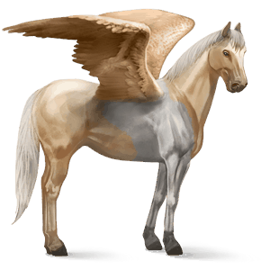 pegasus-reitpferd paint horse palomino mit tobiano-scheckung