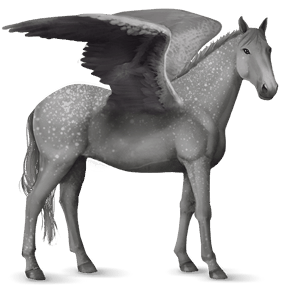pegasus-reitpferd paint horse dunkelbrauner mit tobiano-scheckung