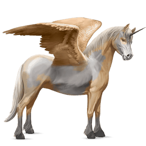 geflügeltes einhorn-pony roan