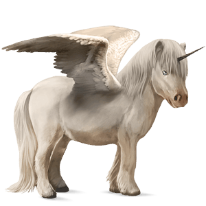 geflügeltes einhorn-pony shetlandpony cremello