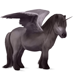 geflügeltes einhorn-pony hellgrau