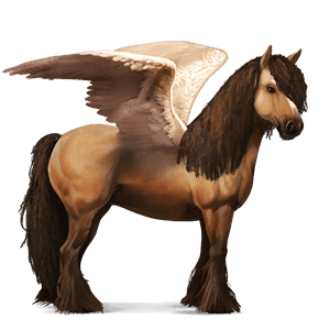 pegasus-reitpferd falbe