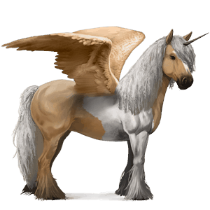 geflügeltes einhorn-reitpferd curly horse dunkelfuchs