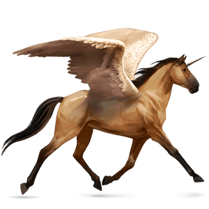 geflügeltes einhorn-reitpferd araber dunkelbrauner